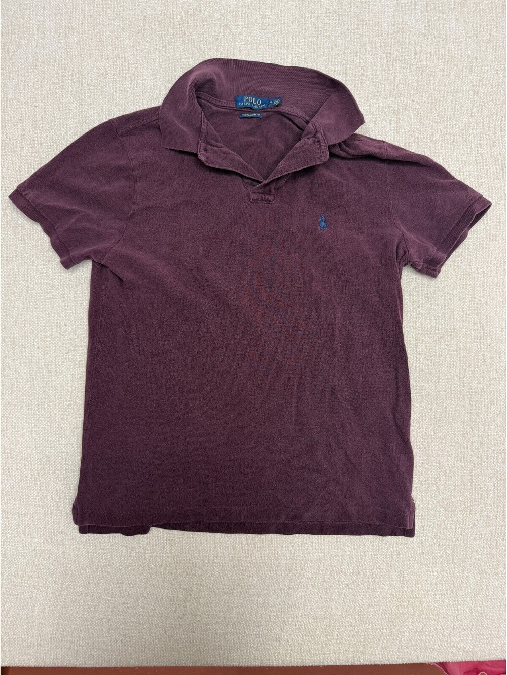 Polo Ralph Lauren Custom Slim Fit Polo Shirt Mens Size M Medium Burgundy Wine
